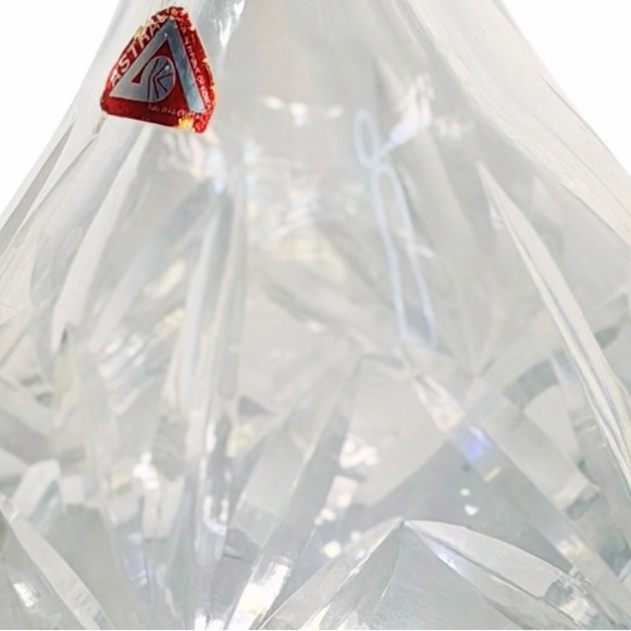 Krosno Asitra Polish Cut Crystal Decanter w/ Stopper 12” Vintage Barware Elegant - Picture 3 of 3